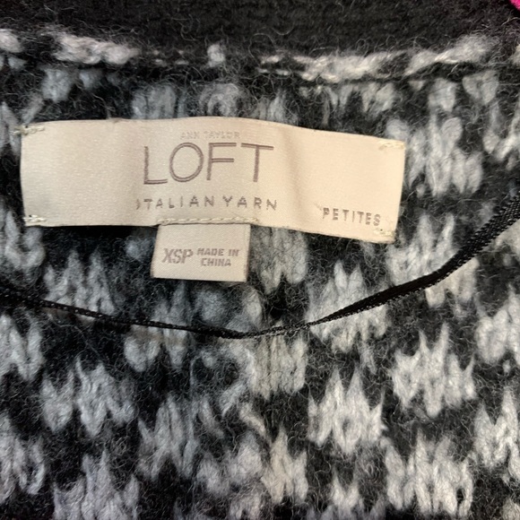 LOFT Open Front Cardigan fringe hem Wool Blend XS P - Picture 3 of 11